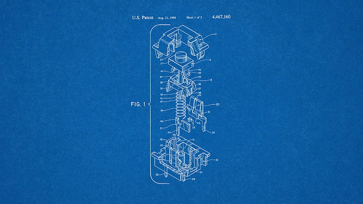 Key Caps Keyboard, blueprints, mechanical keyboard