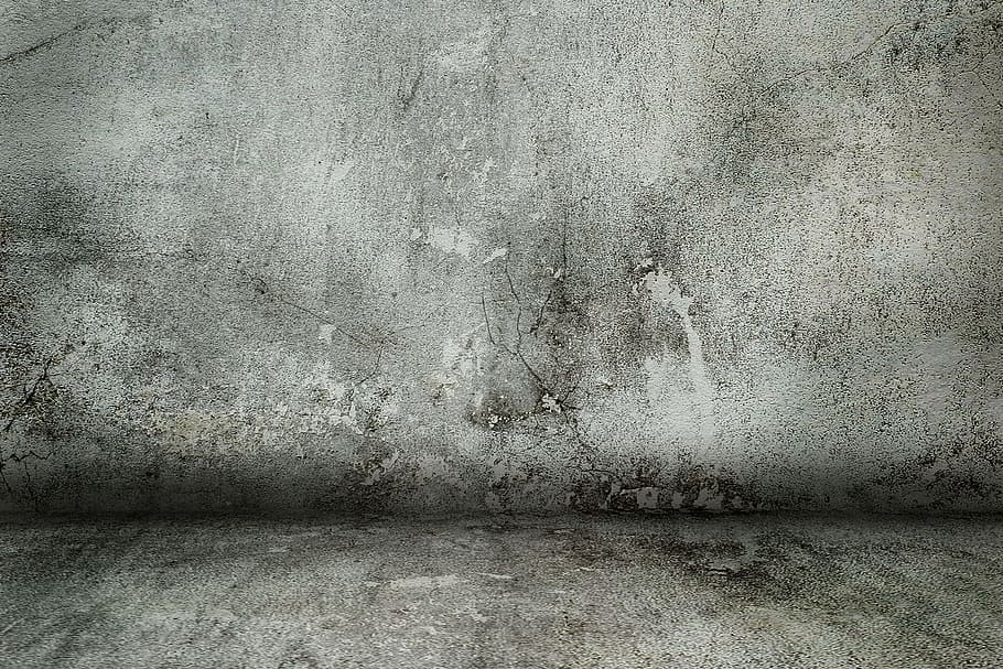 Large Concrete Wall, abstract, dark, stained, messy