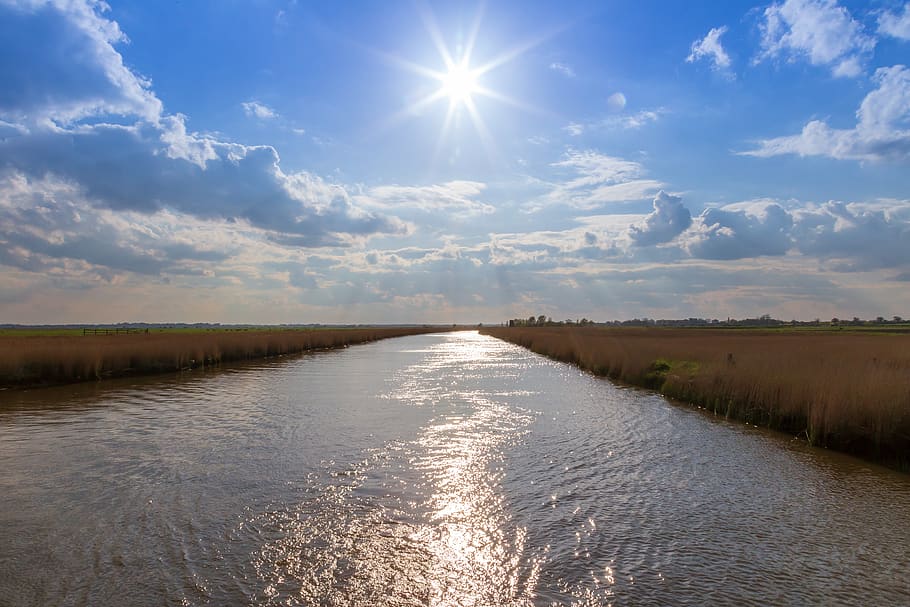 Marsh Scenes Paintings, sky, scenics  nature, outdoors, cloud  sky