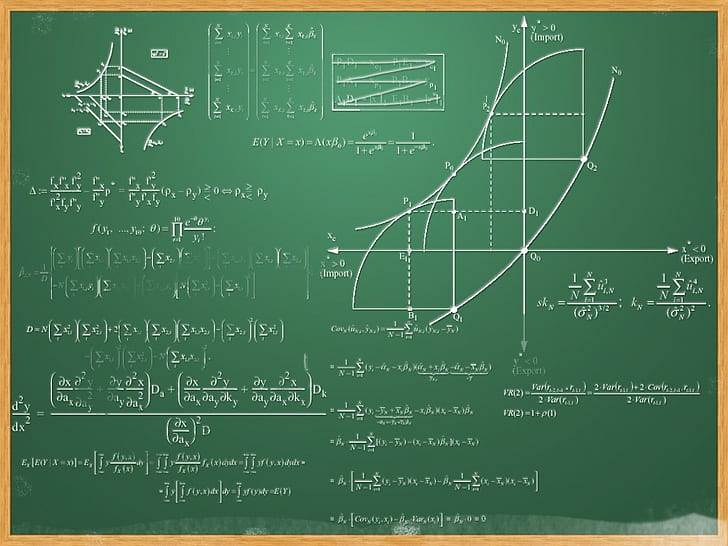 Math On a Chalkboard, technology, blackboard, indoors, data Free HD Wallpaper