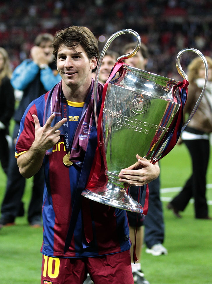 Messi's Trophies, sports, 2364x3171, football, art Free HD Wallpaper