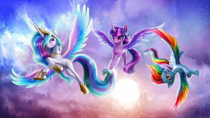 MLP FiM Celestia, fantasy, sky, animal themes, my little pony friendship is magic