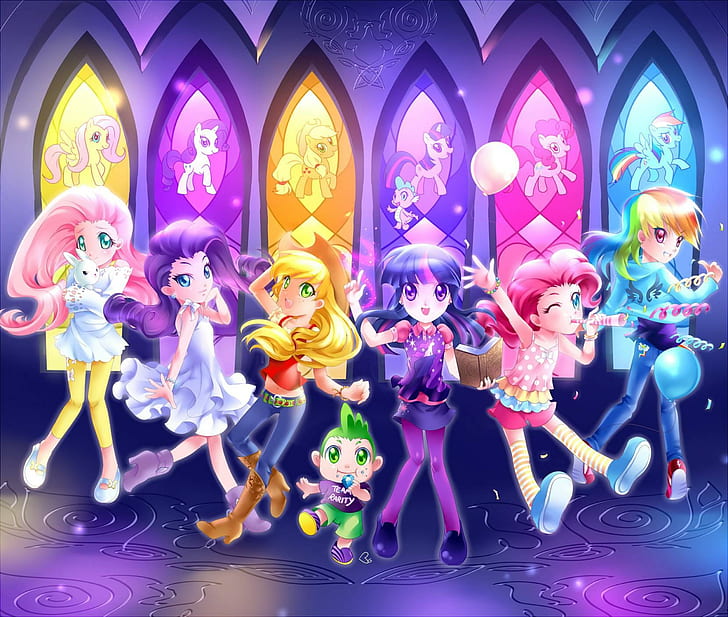 My Little Pony Cast, twilightsparkle, rainbowdash, pinkiepie, mlp Free HD Wallpaper