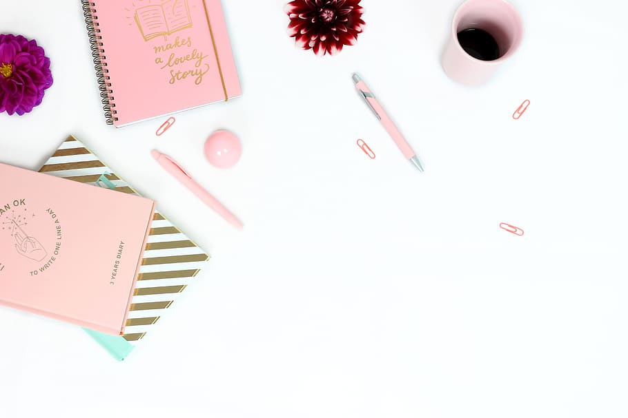 Pretty Office Desk Accessories, group, girly, pen, communication Free HD Wallpaper