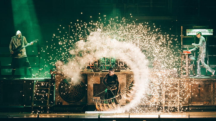 Rammstein Art, smoke  physical structure, blurred motion, water, outdoors