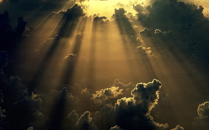 Rays of Light through Clouds, skyscapes, sunburst, clouds, sunlight Free HD Wallpaper