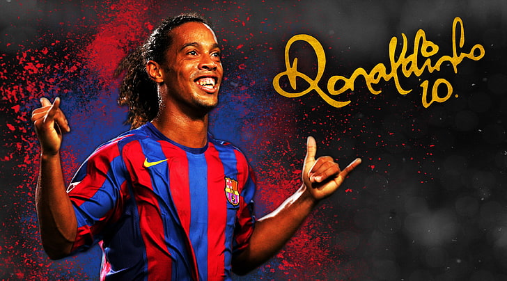 Ronaldinho FIFA, standing, wall  building feature, happiness, gesturing Free HD Wallpaper