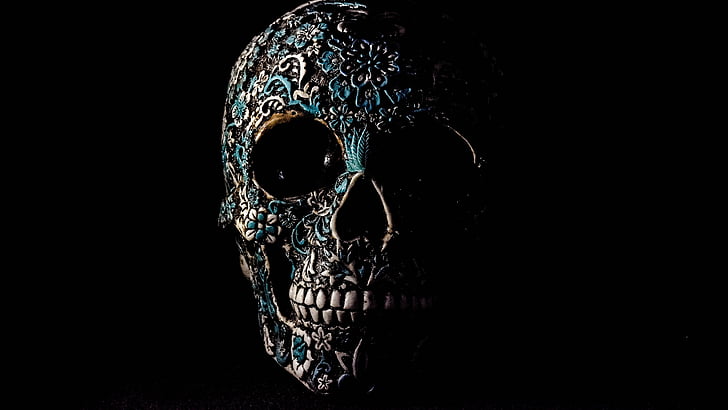 Skull Art, mexican, sugar skull, human skull, creepy Free HD Wallpaper