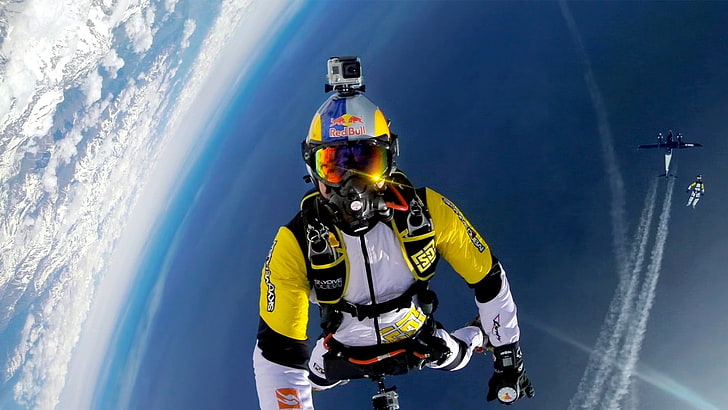 Skydiving HD, motion, one person, skill, mont blanc Free HD Wallpaper