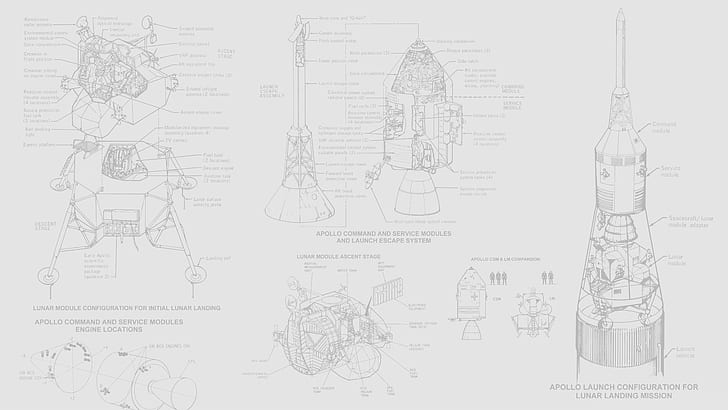 Spaceship Blueprints, apollo 11, blueprint, schematic, technology Free HD Wallpaper