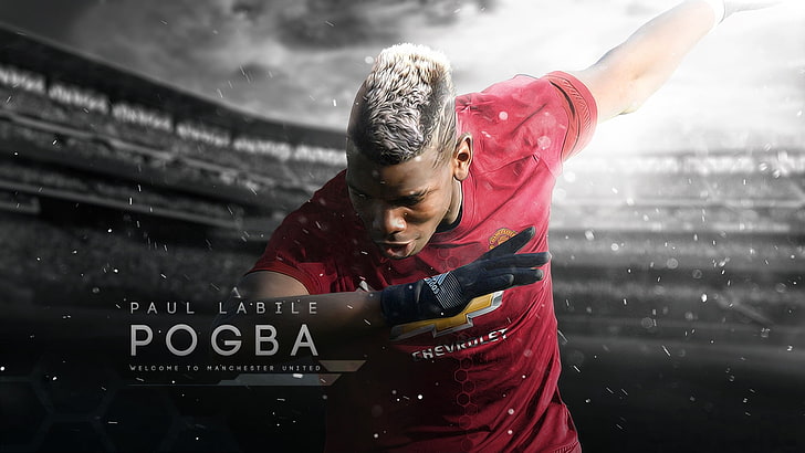 text, paul pogba, manchester united, young adult Free HD Wallpaper