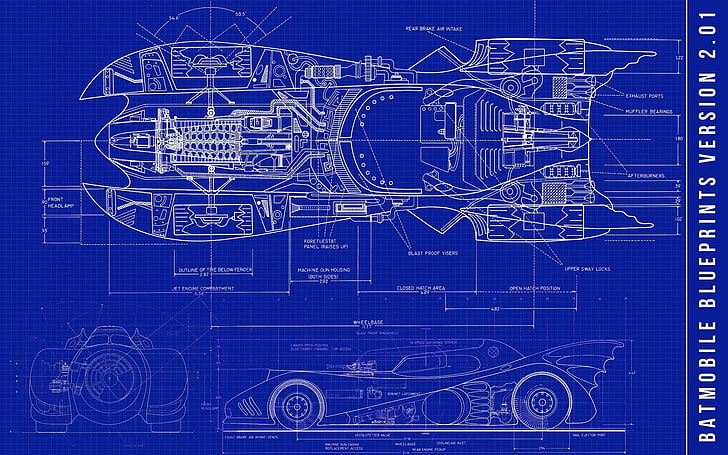 Tumbler Batmobile Blueprints, data, computer network, internet, batmobile Free HD Wallpaper