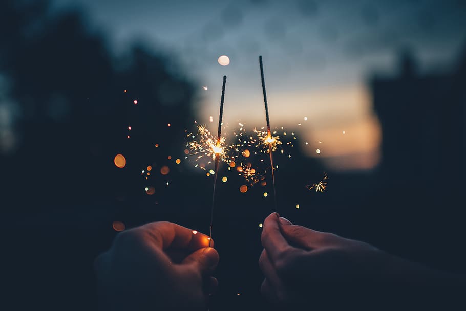 Wedding Fireworks Sparklers, sparkler, outdoors, sunset, christmas Free HD Wallpaper