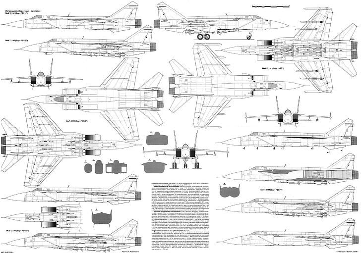 WW2 Aircraft Blueprints, russian, mig, plane, jet Free HD Wallpaper