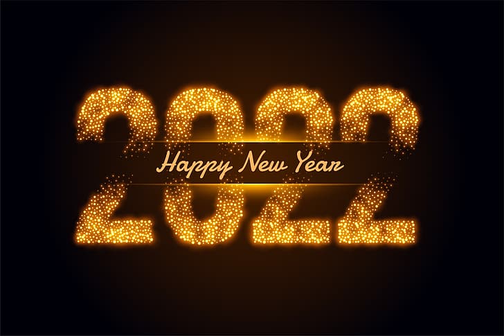 Year 10000000, new year, 2022, sparkling, decoration Free HD Wallpaper