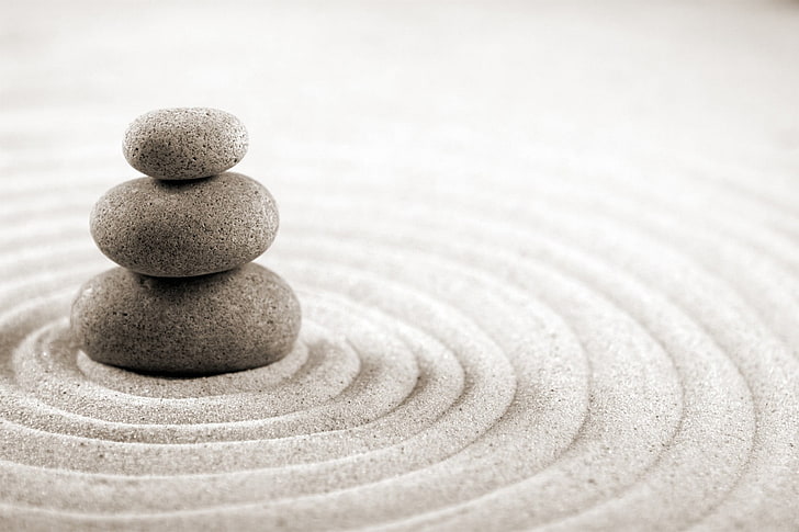 Zen Stones, tranquility, healthy lifestyle, geometric shape, east asian culture Free HD Wallpaper