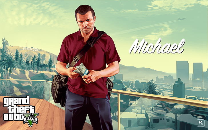 صور GTA 5, gta, GTA, michael, money Free HD Wallpaper