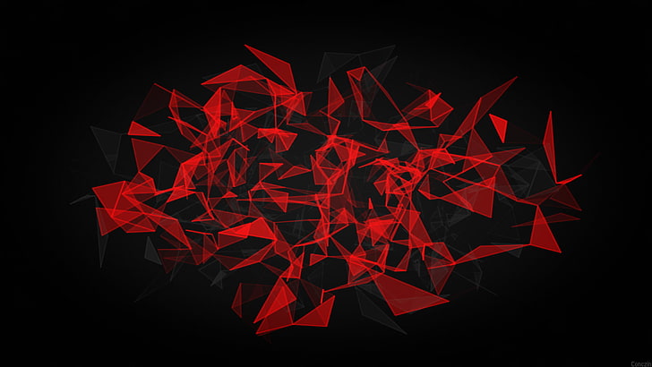 3D Red, studio shot, paper, celebration, shape Free HD Wallpaper