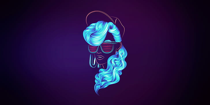 80s, music, face, neon, synth Free HD Wallpaper