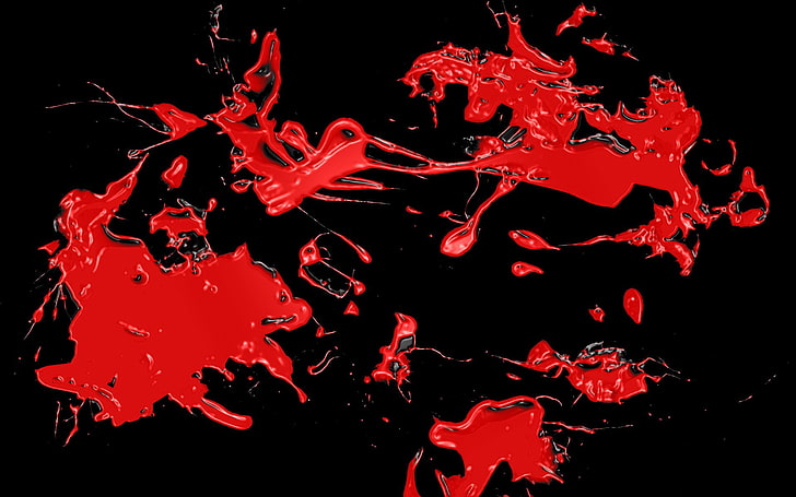 abstract, red, splatter, paint Free HD Wallpaper