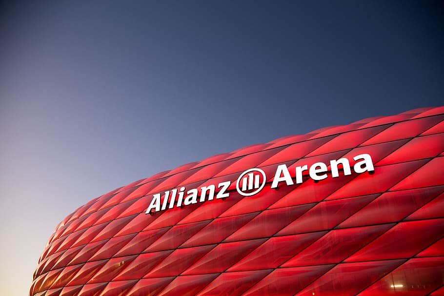 Allianz Arena Germany, office building, red, sports, emergency room Free HD Wallpaper