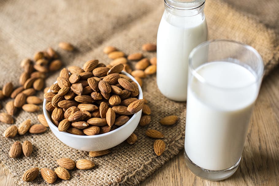 Almond Milk Brands, macro, snack, unshelled, healthy Free HD Wallpaper