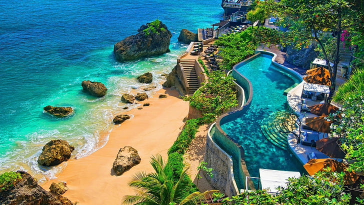 Ayana Resort Bali Indonesia, indonesia, caribbean, resort, water Free HD Wallpaper