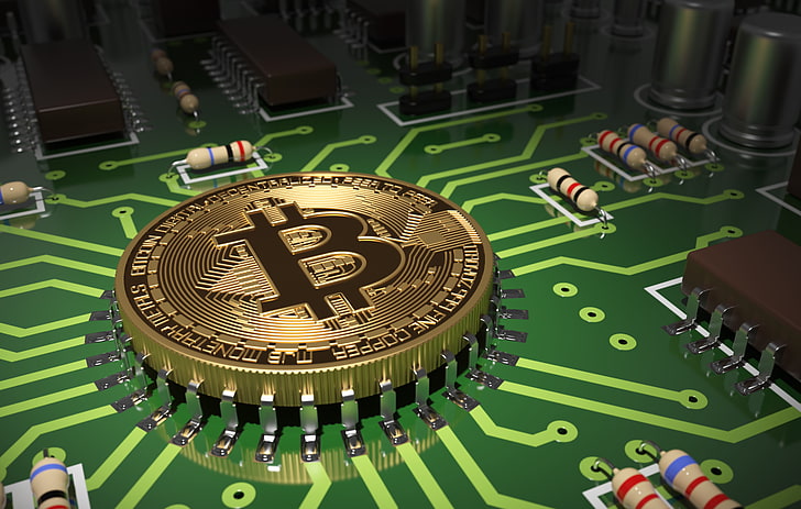 Bitcoin Wall Art, electrical equipment, cryptocurrency, complexity, computer chip Free HD Wallpaper