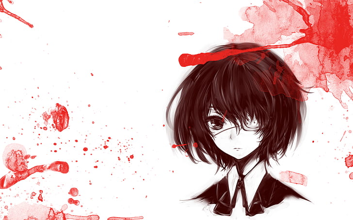 Bloody Psycho Anime Girl, misaki mei, paint splatter, anime girls, another Free HD Wallpaper