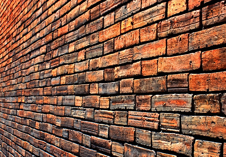 Brown Brick Wall, order, day, abstract, weathered