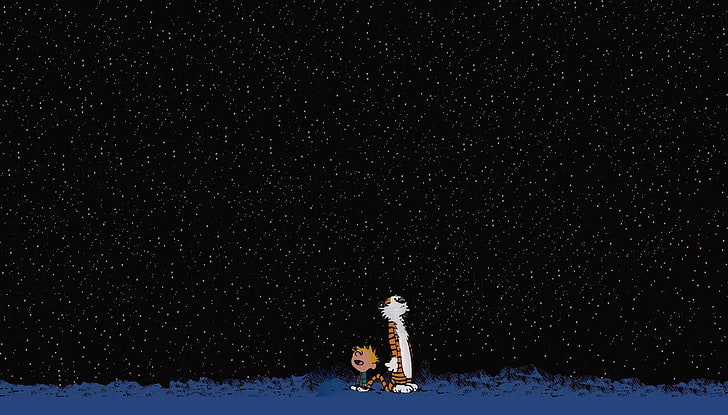 Complete Calvin and Hobbes, snowing, sky, lifestyles, land Free HD Wallpaper