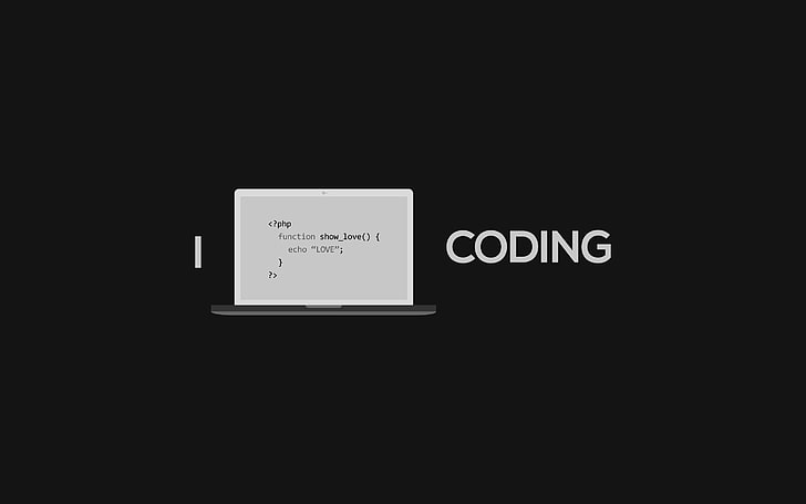 Computer Coding, still life, dark, technology, copy space Free HD Wallpaper