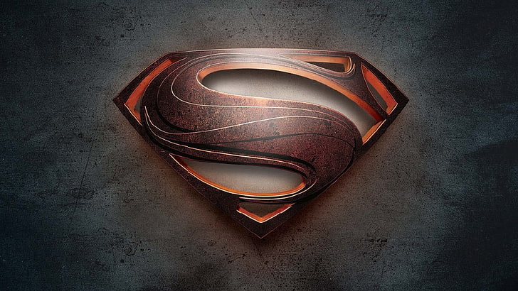 Coolest Superman Logo, gray background, shape, creativity, directly above Free HD Wallpaper