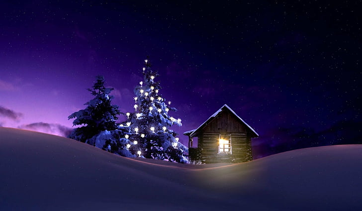 Cosy Christmas, galaxy, holiday, milky way, no people Free HD Wallpaper
