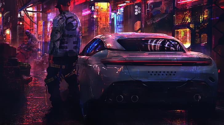 Cyberpunk OC, motorcycle, urban, motorcyclist, eddie mendoza Free HD Wallpaper