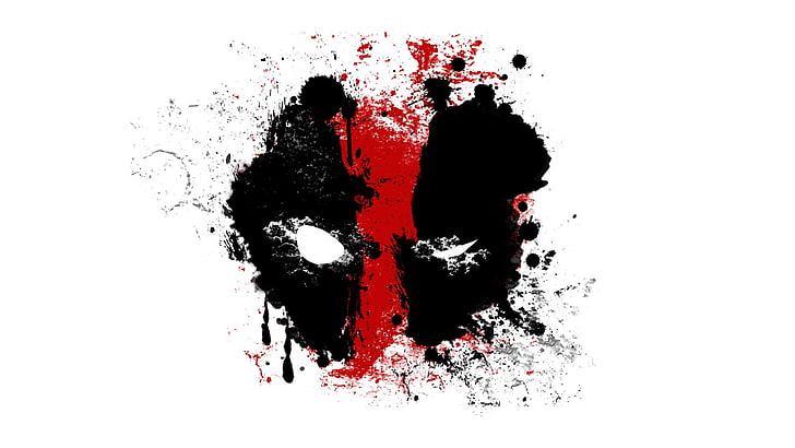 Deadpool Logo Tattoo, isolated, fear, human blood, white