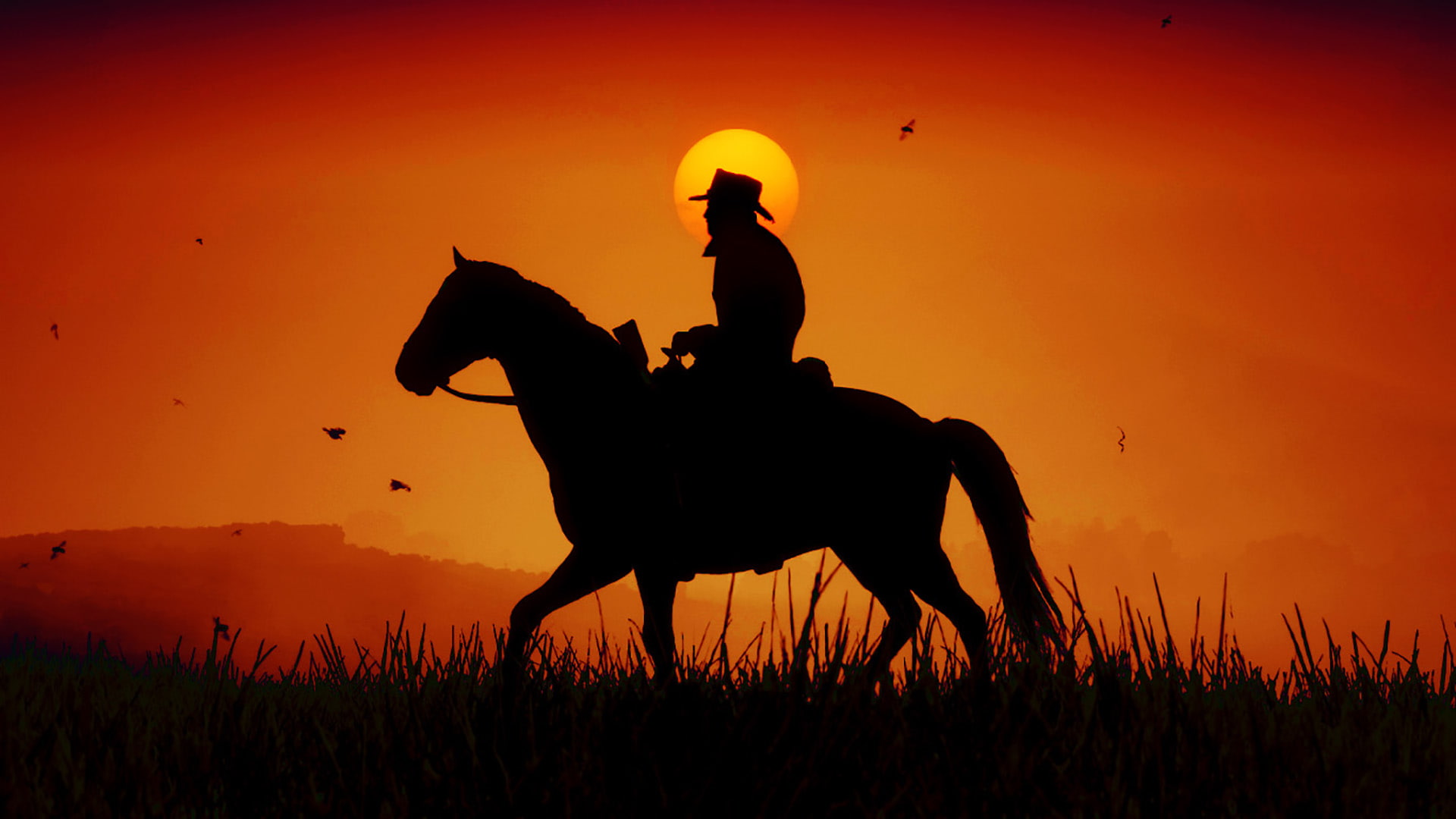 Drawing Room Pic, red dead, cowboy, horse, western
