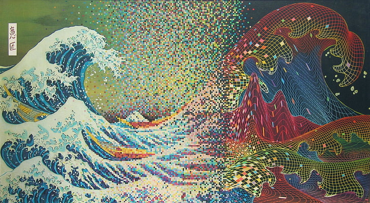 Great Wave Off Kanagawa, the great wave off kanagawa, indoors, abstract, craft Free HD Wallpaper