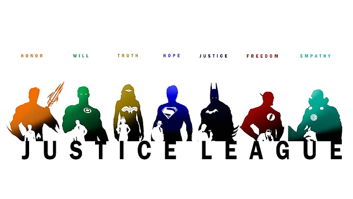 Justice League Unlimited Logo, multi colored, cut out, people, representation Free HD Wallpaper