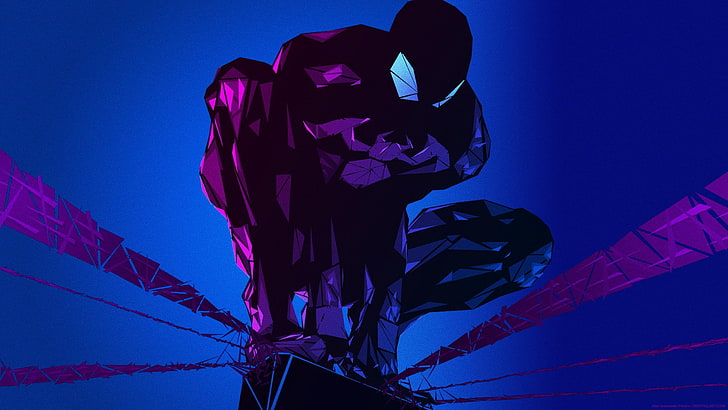 Marvel Heroes Spider-Man, spider, motion, illuminated, shape