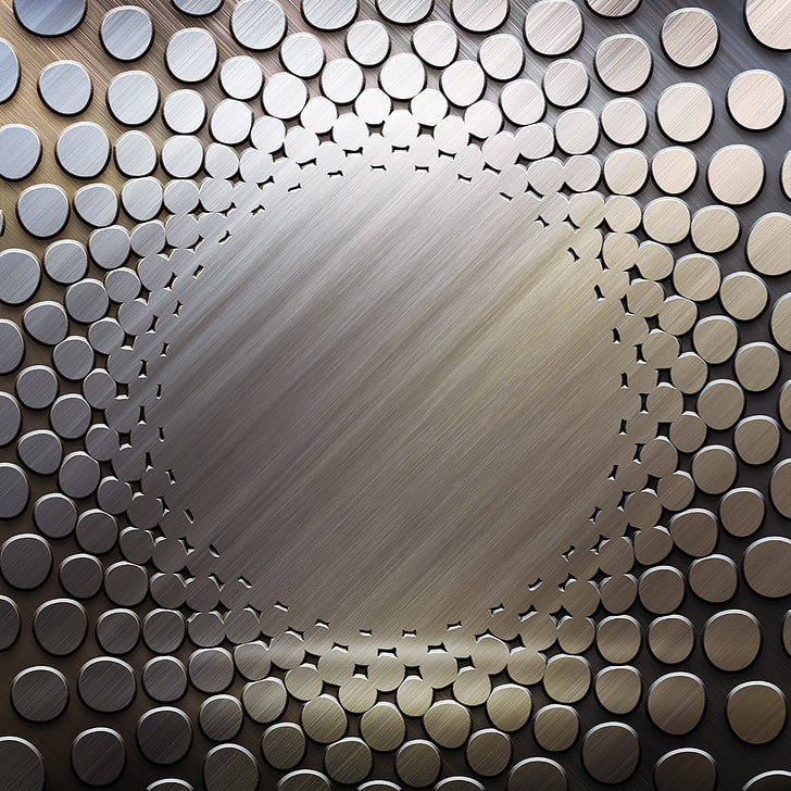 Metal Texture Stainless Steel, circle, geometric shape, hexagon, ceiling Free HD Wallpaper