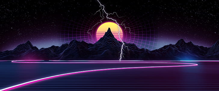 Neon Drive, 80s, 80s, outrun, synthwave Free HD Wallpaper