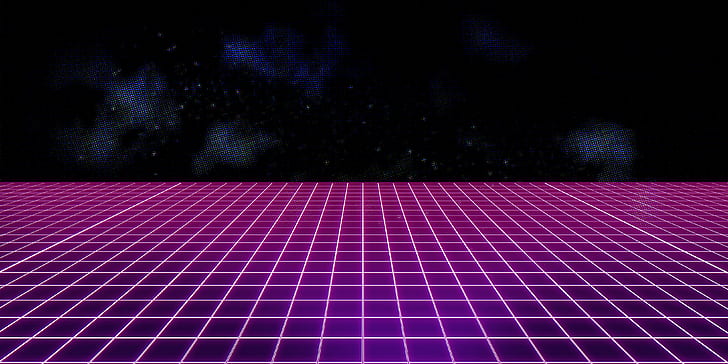 Neon Grid Texture, vhs, synth, outrun, sintav Free HD Wallpaper