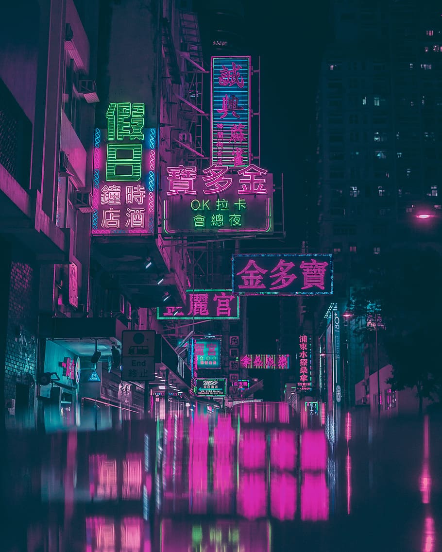 Neon Vibe Aesthetic, built structure, asium, city, famous place