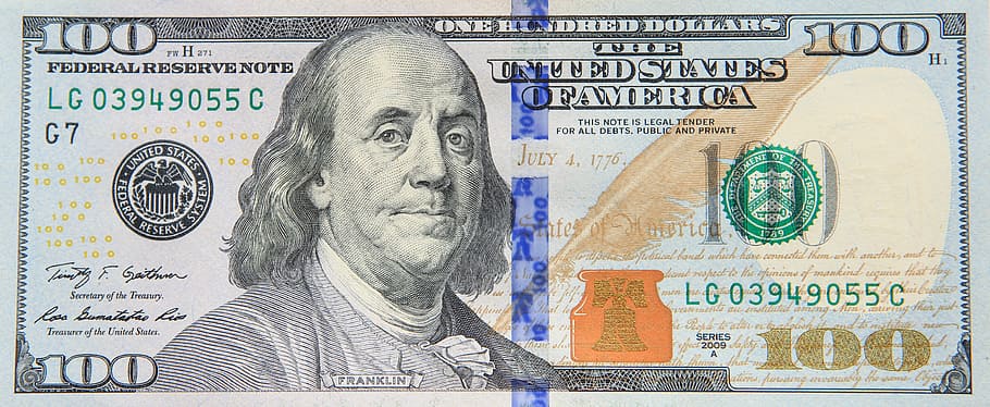 New 100 Dollar Bill Fake, closeup, bank, financial, number