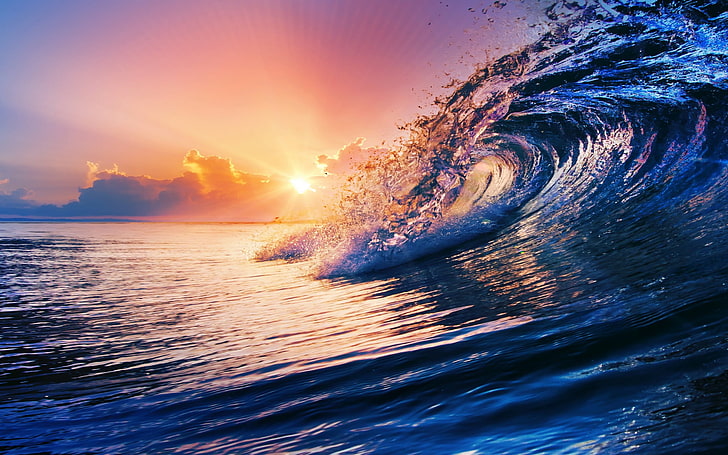 Ocean Waves Sea Water, sport, beauty in nature, scenics  nature, motion Free HD Wallpaper