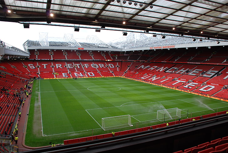 Old Trafford Black and White, stadium, football, sports league, sports venue Free HD Wallpaper