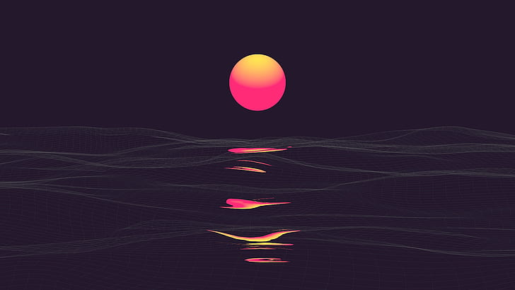 Orange Illustration, music, neon, outrun, sintav Free HD Wallpaper