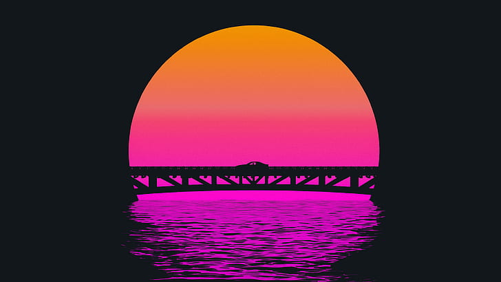 OutRun Sunset, synth, futuresynth, sintav, music Free HD Wallpaper