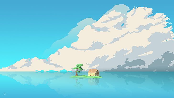 Pixel Art Wall, artistic, 8bit, pixel art Free HD Wallpaper